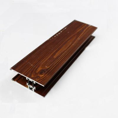 China Multifunctional Rectangle Wood Finish Aluminium Profiles For Glass Windows for sale