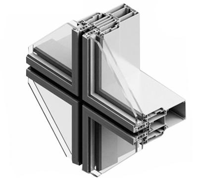 China 6063 T5 Aluminum Extrusion Curtain Wall Profile , Aluminum Glass Wall Rail Profile for sale