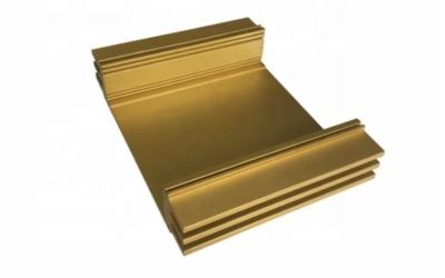 China Yellow Anodized Aluminum Profiles Extruding Work , Custom Extruded Aluminum Profile for sale