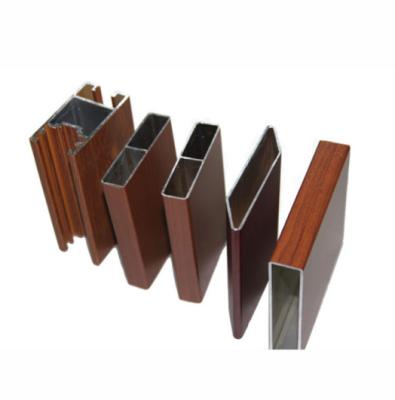 China 6063 T5 Heat Transfer Wood Grain Aluminum Profiles for sale