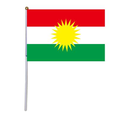 China Kurdistan Plastic Kurdish Hand Banner Flag Hand Waving Stick Flag Waving National Flag for sale