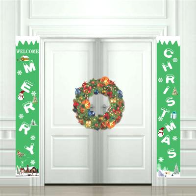 China Merry Christmas 300D Door Hanging Nylon Printed Banner , Christmas World Banner for sale