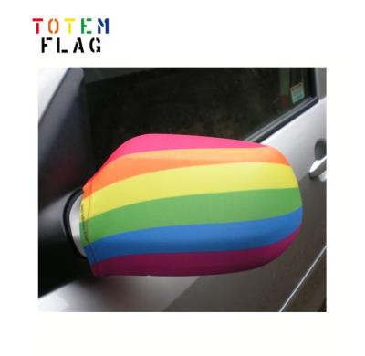 China Sports and Games Rainbow Car Mirror Flag Cover Gay Pride Car Mirror Cover Side Flags for sale