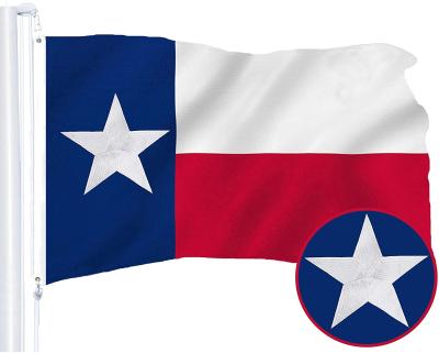 China High Quality 100% VOL Embroidered Flag Polyester Texas Flag 210D Nylon Oxford Flag for sale