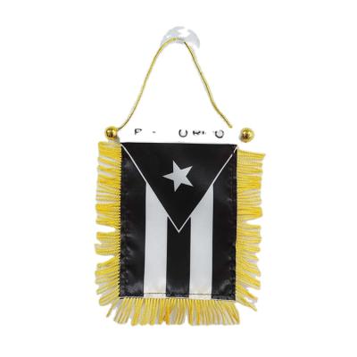 China Hot Selling Puerto Rico Mini Car Pennant Flag For Advertising Custom Hanging Decoration for sale