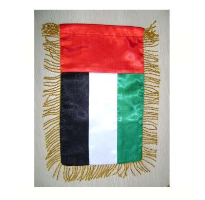 China Sports and Games Wholesale Customized Customized High Quality Fabric Embroidered Pennant Flag Triangle Satin Flag for sale