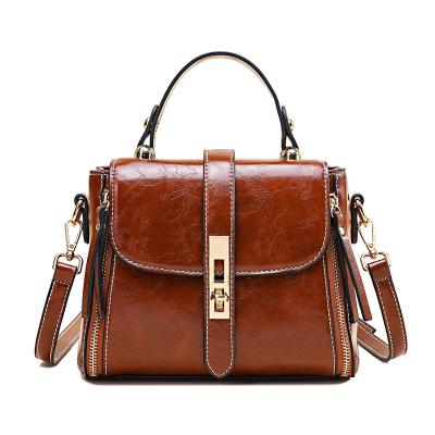 China High Quality Ladies Customization Fashion PU Women's Elegant Leather Handbag Korean Ladies Style Sling Turn-lock Bags High Quality for sale