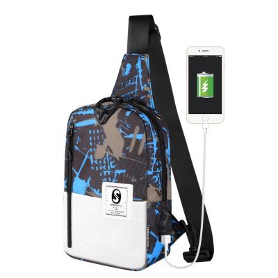 China With USB Fashion Sport Fashion Thoughtful Waterproof Girls' Sling Bag Customized Chest Bag for sale