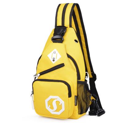 China Fashion Waterproof New School Outdoor Earphone Sport Girls Chest Bag Customized Printing Anti-theft Bag for sale