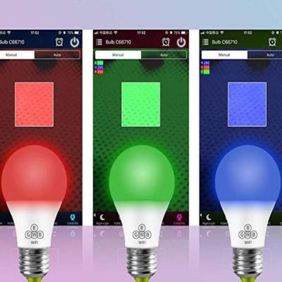 China Mobile App Controlled Residential RGB LED Smart Light Bulb for KTV by WIFI or Blue Teeth for sale