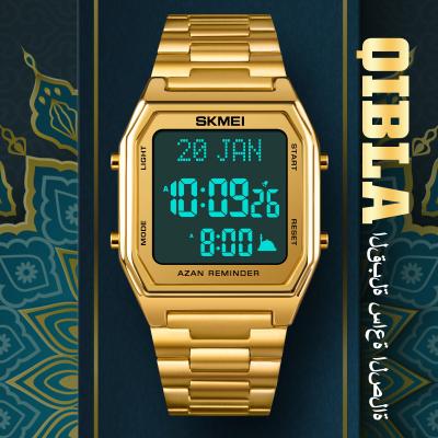 China Automatic Date Watch Manufacturer Skmei 1763 Custom Logo Muslim Friend Azan Led Digital Watches for sale