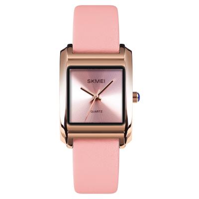 China Water Resistant Wrist Watch SKMEI 1432 Custom Brand Quartz Watch Price Girls Leather Watch for sale