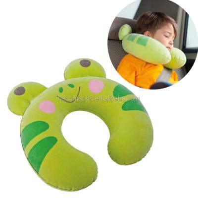 China China Supplier Lovely Inflatable Kids Inflatable Travel Pillow Frog Shape for sale