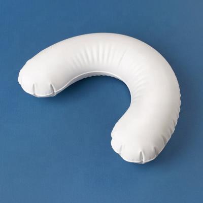 China Travel Inflatable Adult White Pillow PVC Inflatable U Neck Collar for sale