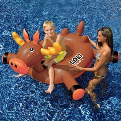 China Big Fun Ox Train Inflatable Pool Rider Inflatable Animal Pool Floats Toys For Kids for sale