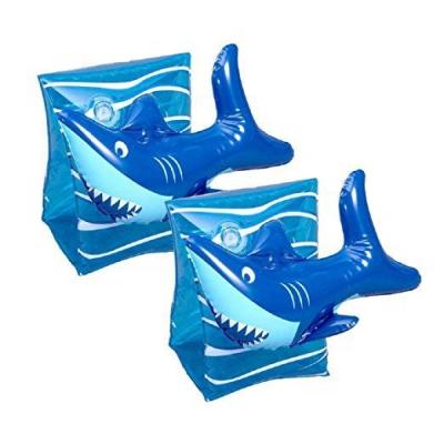 China Cartoon Waterproof Shark Arm Band Inflatable Pool Float Band for Kids for sale