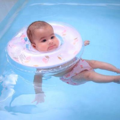 China Eco-friendly Transparent Lovely Footprint Neck Swimming Ring, Inflatable Baby Float Neck Ring for sale