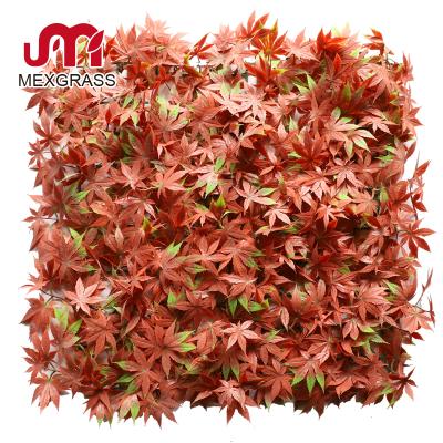 China Wholesale Durable Outdoor UV Proof Polymer Red Maple Leaves Artificial Grass Accessories Factory Artificial Wall for sale