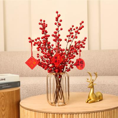 China 2022 Lunar Idea Flower Plants Artificial Plastic Greenery Hotel Decoration New Year Decor Home Products For Artificial Flowers for sale