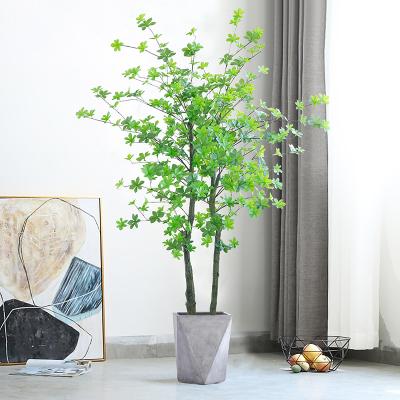 China Contemporary 1.5 Meters High 2 Trunks Indoor Artificial Plants With Plastic Tray Decorative Fuchsia Tree for sale