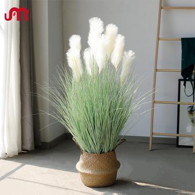 China Contemporary 120cm 7 Heads Small White Tubular Flower Artificial Plants Potted In Basket for sale