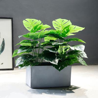 China Contemporary Mexagrass Plant Plastic Monstera Tree Plants With 44x21x23 Cement Pot for sale