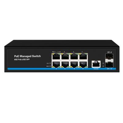 China Hot sale 8 port 10/100/1000M Managed poe switch +2SFP port of POE for sale