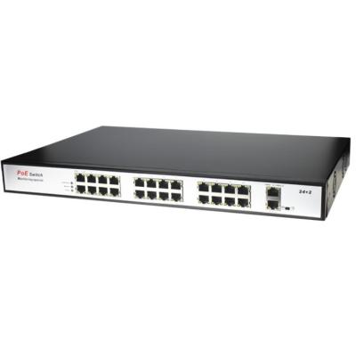 China POE 24 Ports POE Switch with 16 POE Ports 2 Gigabit Uplink 1*1000Mbps SFP Power to IP Camera for sale