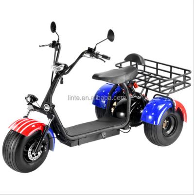 China Three Wheels 60V 2000W 4000W Motor Unisex Cheap Tricycle Moped Electric Scooter 3 Wheels Tire Lithium Battery Adult Tricycle Scooter Wholesale for sale