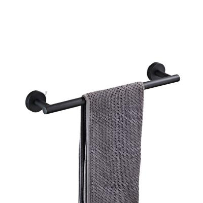 China Eco-friendly Wall Mount Shower Tub Black Chrome Handle Bathroom Accessories Set Towel Rack for sale