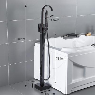 China With Slide Bar Modern Design Single Handle Bathroom Floor Standing Telephone Shower Bathtub Faucet for sale