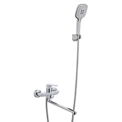 China With Practical Hot Selling Slide Bar Fashion Bath Rainfall Shower Head Faucet Set Chuveiro Faucet With Supplement Spout Shower Set for sale