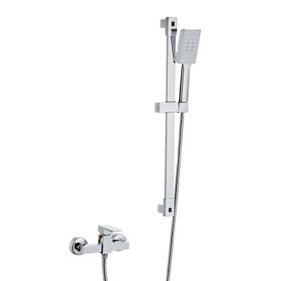 China New Ducha Tops Slide Bar Bathroom Shower Room Spining Shower Head Faucet Set Available Rain Chuveiro De teto Massage Products for sale