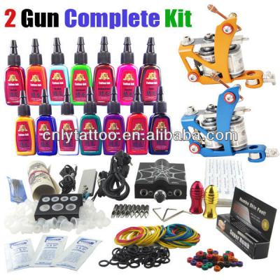 China Cheap Permanent Tattoo Kit 2 Gun 14 Colors Wholesale Inks for sale