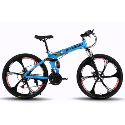 China Floding Bicycle MTBGOO Factory Direct Spot Suspension Mountain Bike Frame Full 26 Inch One-Piece Adult Folding Mountain Bikes for sale