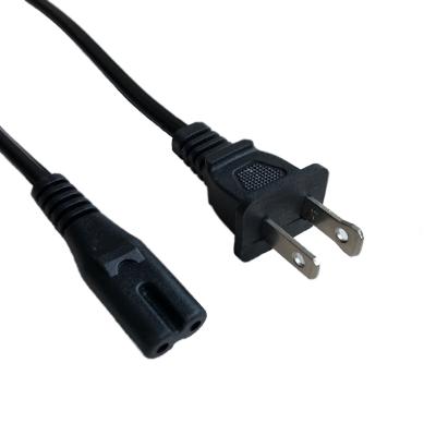 China Residential/All Purpose High Quality US PVC Jacket AC Computer Charger Power Cable 2*0.5mm2 C7 Plug Power Cord for sale