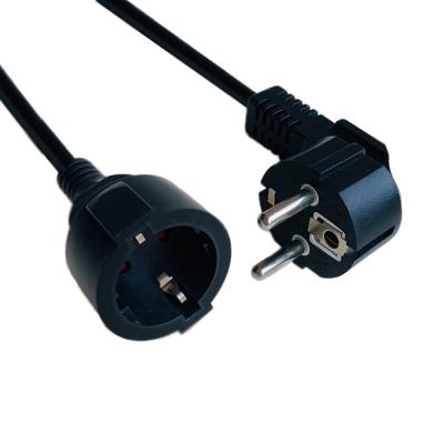 China Indoor use 10m residential/general purpose competitive price 1.5mm2 schuko power socket black indoor European type extension cord for sale