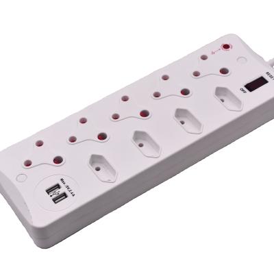 China South African Type High Quality Household Residential/Multipurpose 9 Outlets Multiple Power Strip Electrical Outlet With USB Ports for sale