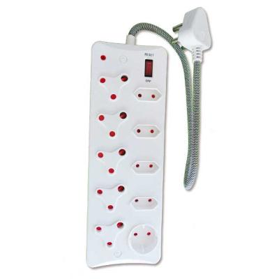 China 2022 Household New Product South African Electric Multi Sockets Residential / Multi-Purpose Use 10 Ways Braided Extension Socket Power Strip for sale