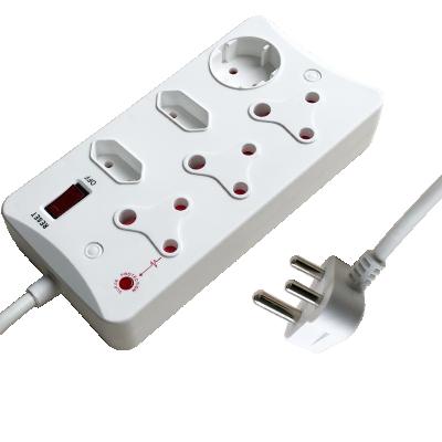 China Residential Use/All-Purpose Surge Protected Power Strip With High Quality South African Type 6 Ways Filter Indoor White Electrical Plug-Outlets 3years for sale