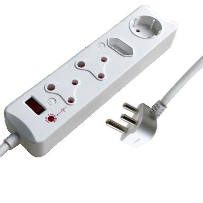 China Unique South African Standard Surge Protected Design 4 Outlets Extension Socket Multiplugs Surge Protected Power Strip for sale