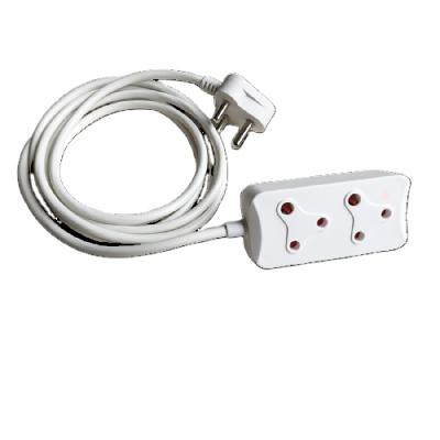 China Extension Cord With Light High Quality South African Type 3m Plug And Socket With Light Extension Cable 10A Indoor Power Cord for sale