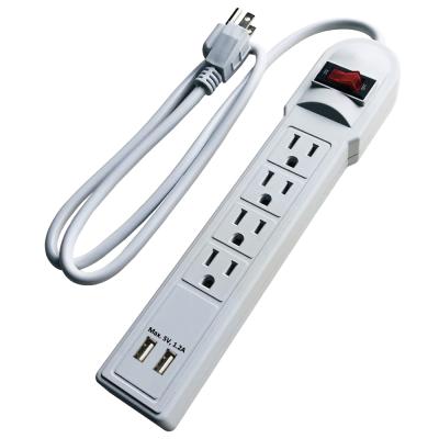 China 4 Way 110V/220V Residential/General Purpose American Style Electrical Extension Socket With Switch Power Strip With USB for sale