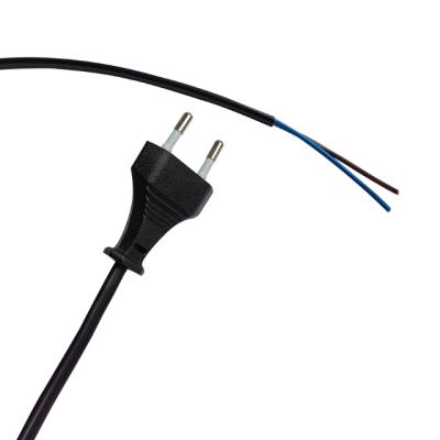 China High Quality Home Appliance PVC Jacket 2*0.5mm2 AC Cable ECO 7/16 Plug Extension Tinplate Power Cord for sale