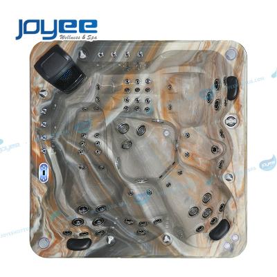 China JOYEE Modern Garden Landscaping Outdoor Spa Hot Tub Terrace Whirlpool Stone with Air Bubbles and Water Jets Colors Acrylic Spa Tub for sale