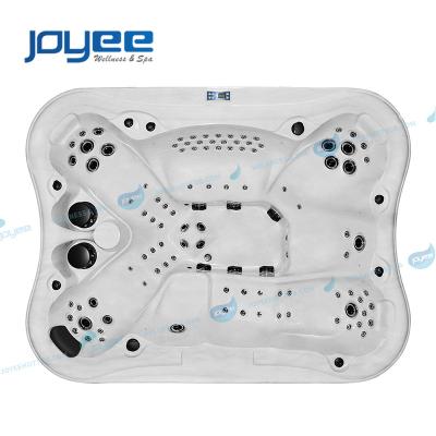 China JOYEE Modern Whirlpool Hot Tub Massage Fan Bathtub with Cheap Spa Pool Bath Price White Acrylic Hot Tub for Party and Family for sale