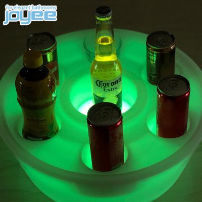 China JOYEE factory direct selling modern outdoor spa plastic 7 holes colorful floating led cup holder lights club bar furniture for sale for sale