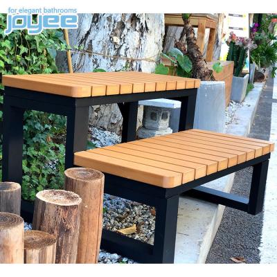 China JOYEE Guangzhou Durable Factory Custom Aluminum Hot Tub Steps For Pool Tub Spa Durable Step Wooden Swimming Pool Ladder for sale