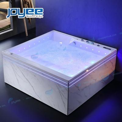 China JOYEE Hotel 2-4 People Modern Double Side Massage Bathtub Indoor Whirlpool Bathtub with Bluetooth Music and LED Light Bathtub (Left Skirt) for sale