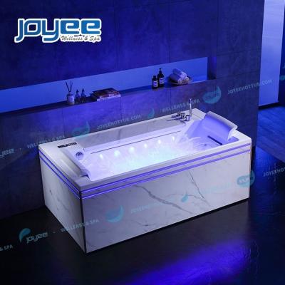 China Modern Skirt Hotel Bathtub Villa Spa Tub (Left Skirt) JOYEE Whirlpool Massage Bathtub Small Size Indoor White Marble Skirt Double Side Color SERC for sale